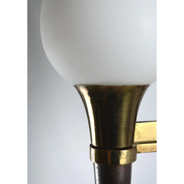 Gold French Floor Lamp with Three Lights in Bronze and Brass, 1950s For Sale - Image 8 of 9
