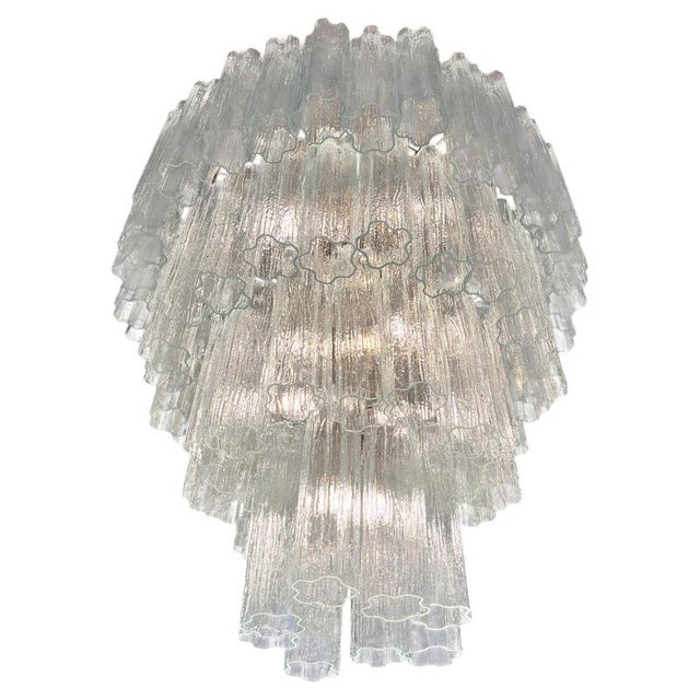 1990s Italian Chandelier in Transparent Murano Glass, 1990 For Sale - Image 5 of 18