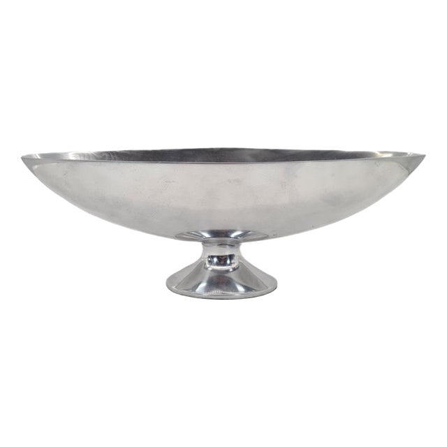 Vintage Platter on Polished Aluminum Base, 1990s For Sale