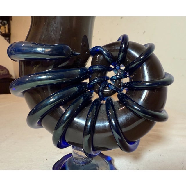 Figurative 2004 Velin Isaksson Hand Blown Studio Art Glass Cornucopia Vase Sculpture Statue For Sale - Image 3 of 12