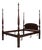 Henkel Harris Queen Size Rice Carved Mahogany Poster Bed For Sale