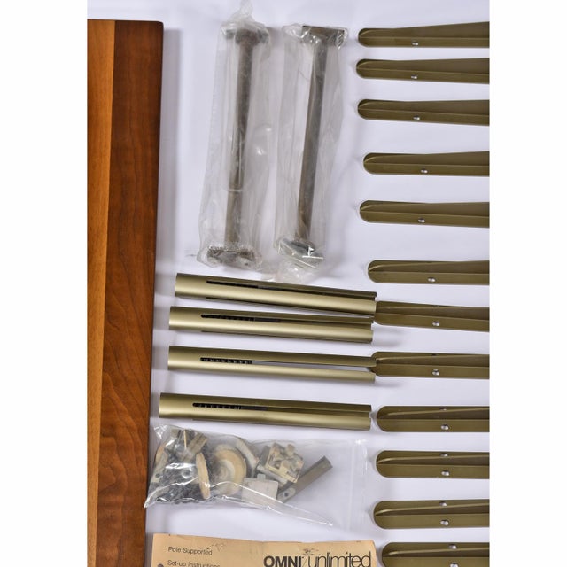 George Nelson Mid-Century Modern Tension Pole Omni Wall Shelving Unit Emerald Gold For Sale - Image 14 of 18