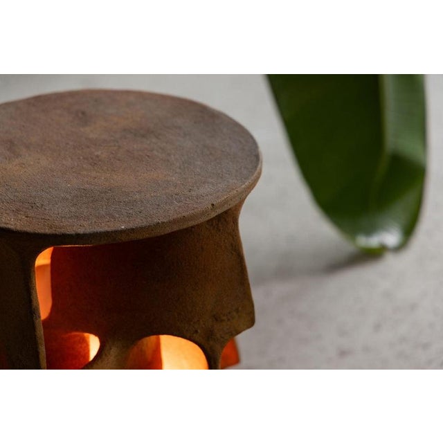 Flamme Lamp in Terracotta by Guy Bareff, France, 1970s For Sale - Image 3 of 18