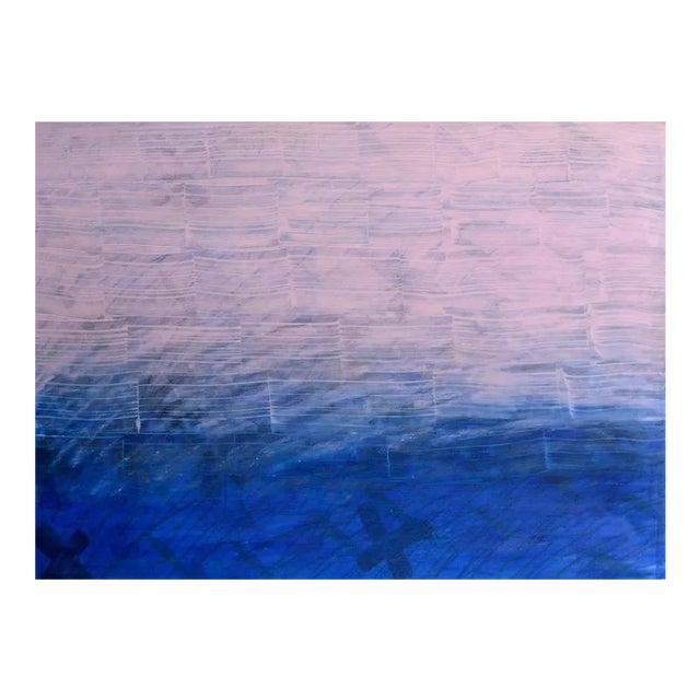 Pink and Blue Abstract For Sale
