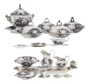 Porcelain Sarreguemines Dinner Service, Set of 56