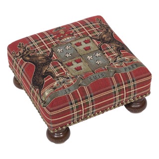 Highland Heritage Red Tapestry Footstool For Sale