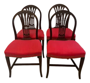 Victorian Carved Mahogany Dining Chairs, 1880s, Set of 4