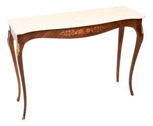 Vintage French Marble Top Console Table, 1930s