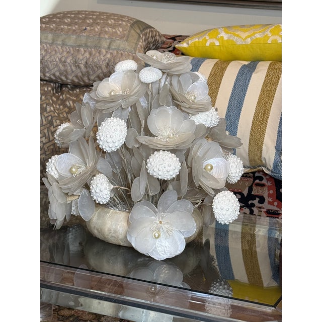 Mid-Century Modern Unusual Shell Flower Arrangement For Sale - Image 3 of 10