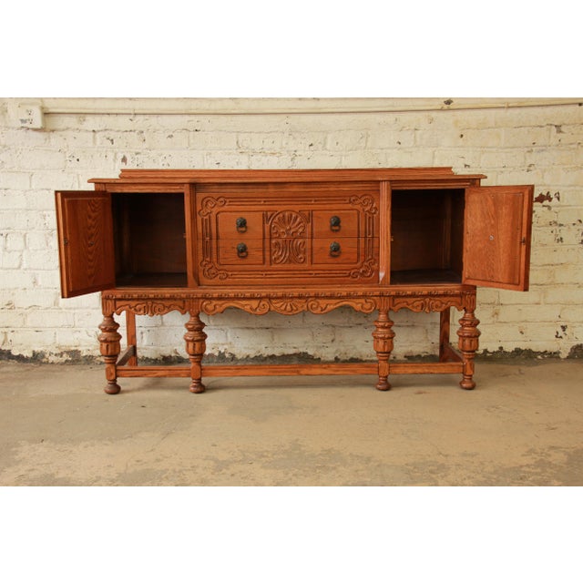 Antique Spanish Revival Oak Sideboard Buffet Chairish