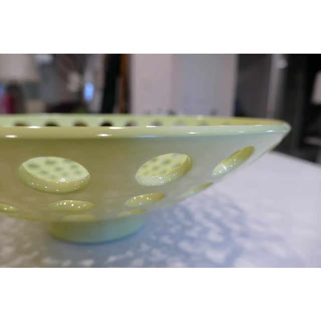 Lawrence McRae Ceramic Chartreuse Low Fade Bowl For Sale - Image 4 of 7
