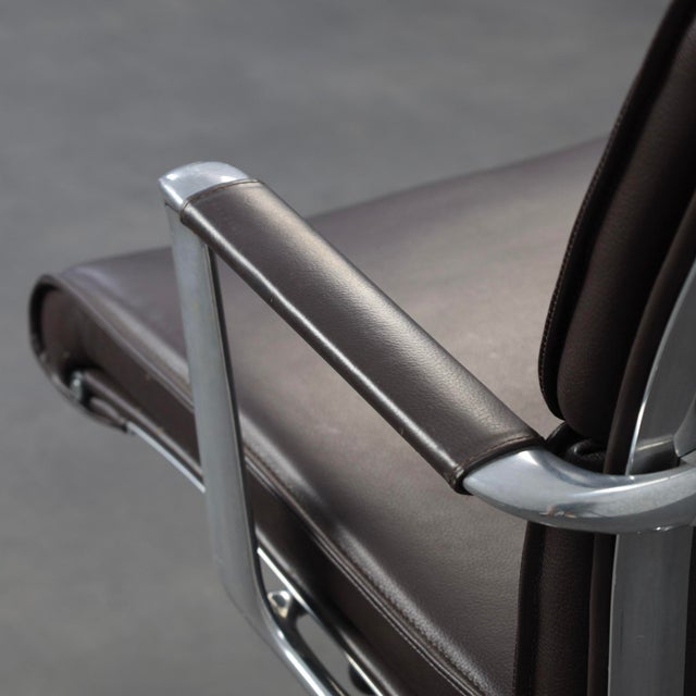 Metal Una Leather Office Chair by ICF, Italy, 1990s For Sale - Image 7 of 12