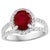 2.5 Carat Oval Treated Ruby & 2 ct Diamond Ring 14 Karat White Gold Size 7.25 For Sale - Image 15 of 18