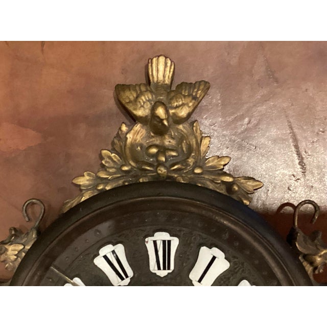 New Haven Clock Company New Haven Clock Company Antique Chatelaine Model Hanging Wall Clock For Sale - Image 4 of 6