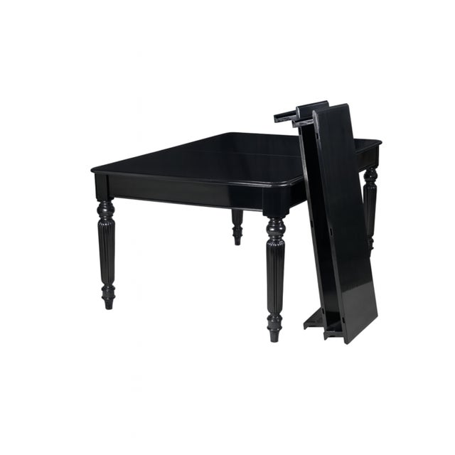 Black Lacquer Walnut Dining Table For Sale - Image 5 of 8