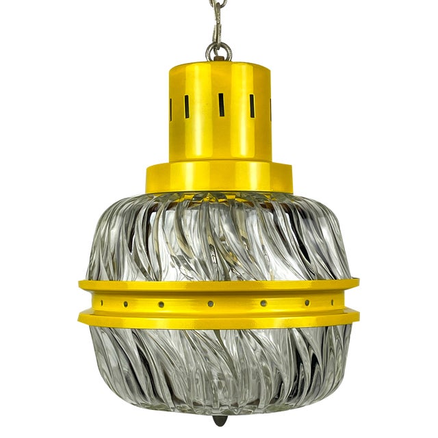 Mid-Century Italian Yellow Pendant Lamp, 1960s For Sale
