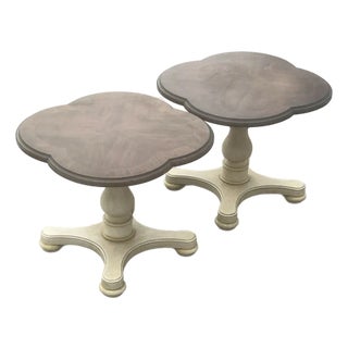 Vintage Drexel Heritage French Country Quatrefoil End Tables For Sale