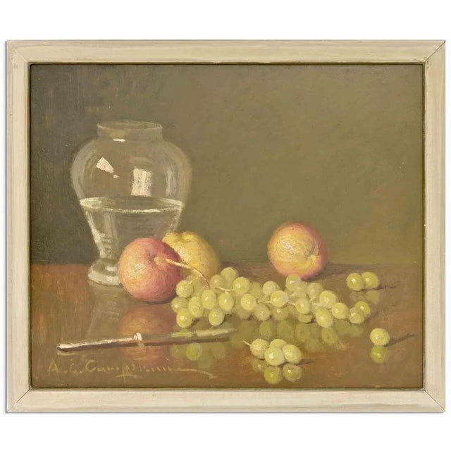Ernesto Alcide Campestrini, Still Life, Oil on Panel, Mid-20th Century, Framed For Sale - Image 4 of 4