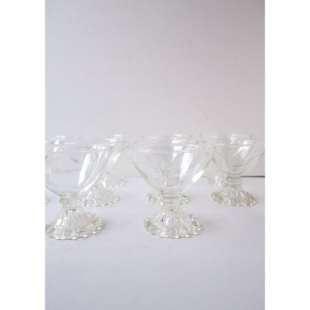 Midcentury Modern Champagne, Cocktail, or Dessert Coupes, Bubble Base, Set of 10 For Sale In New York - Image 6 of 8