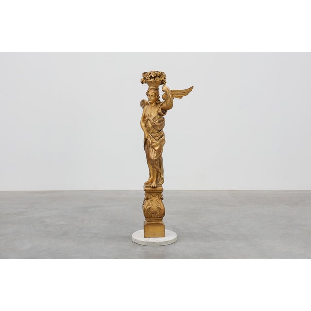 Louis XVI Gilt Oak Angel Figure Part of a Altar, 18th Century For Sale - Image 6 of 14