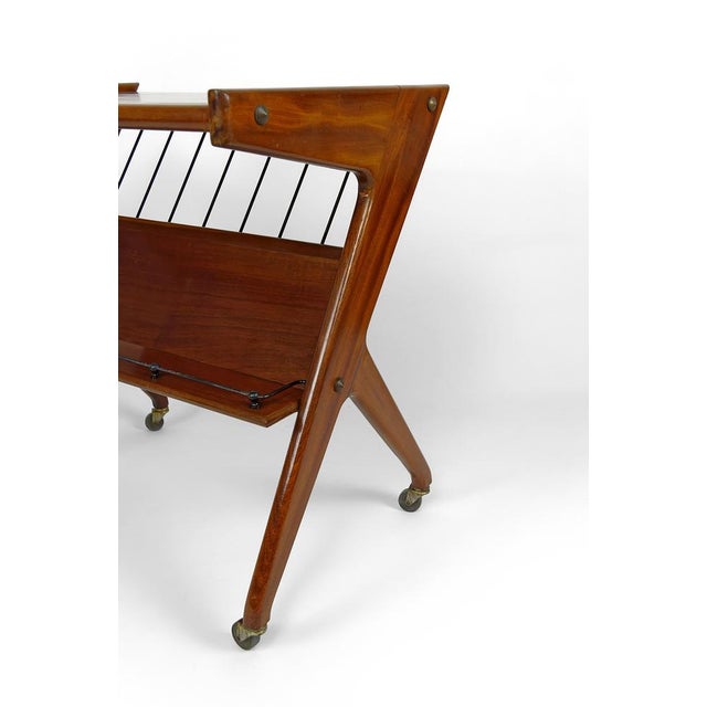 Mi-Ccentury Modern Teak Trolley, Italy, 1950s For Sale - Image 13 of 15