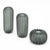 Set of three gray vases made of hand-blown Murano glass vases. Each vase differs in size, yet has the striking fluted...