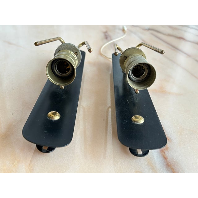 Mid-Century Modern Scandinavian Milk Glass and Brass Wall Lights, Denmark, 1960s, Set of 2 For Sale - Image 12 of 18