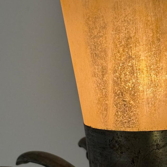 1940s Murano Glass Floor Lamp with Bronze Patinated Base, 1950s For Sale - Image 5 of 11