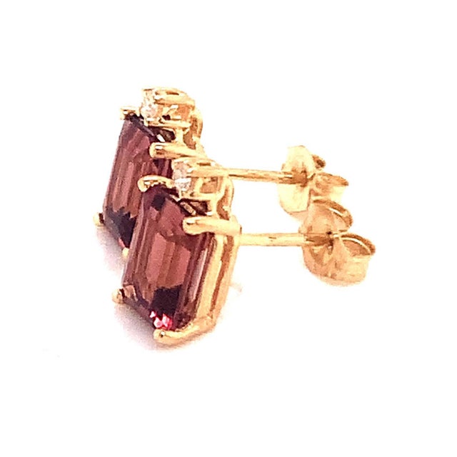 Metal Natural Tourmaline Diamond Earrings 14k Gold 2.13 TCW Certified For Sale - Image 7 of 18