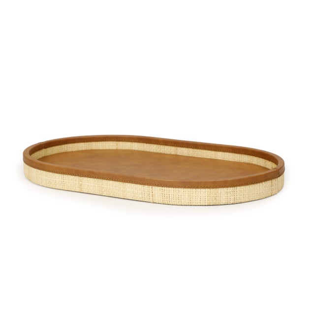 2020s Hakiri Natural Raffia Large Designer Storage Tray For Sale - Image 5 of 7