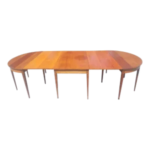 1930s American Federal Inlaid Mahogany Three-Part Banquet Table