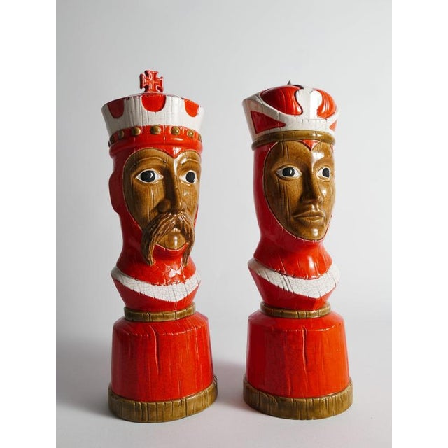 Ceramic Italian Ceramic King and Queen Chess Piece Sculptures by Bitossi, 1960s, Set of 2 For Sale - Image 7 of 18