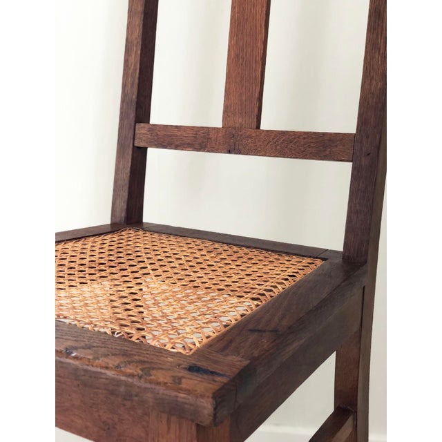 1920s Pair of Oak Art Deco Amsterdam School Dining Chairs 1920s For Sale - Image 5 of 11