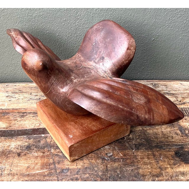 Vintage Carved Wood Bird Sculpture For Sale - Image 12 of 12