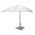 Vintage Custom Patio Umbrella With Intricate Iron Stand For Sale