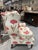 Traditional Late 20th Century Floral Upholstered Wingback Armchair With Red Botanical Pattern For Sale - Image 3 of 7