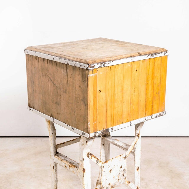 : 1960's Italian Butchers Block By Joko - with Cast Base. Unusual and very interesting mobile butchers block. The base is...