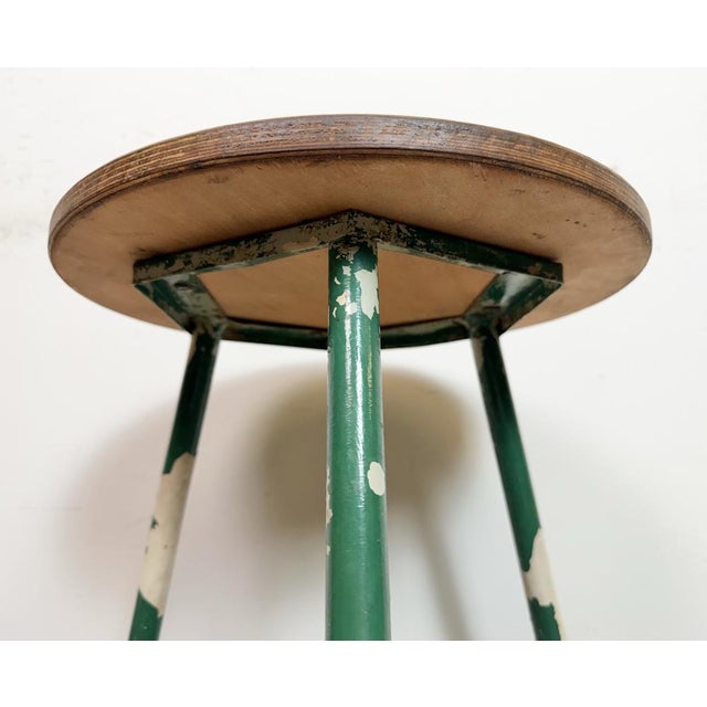 Industrial Green Workshop Stool, 1960s For Sale - Image 12 of 17