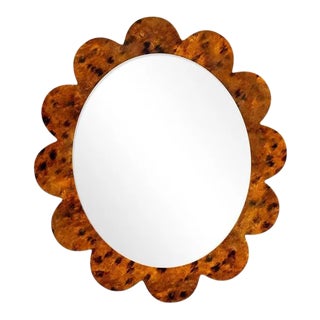 Fleur Home x Chairish Iris Oval Mirror in Tortoise Print Finish, 27x22 For Sale
