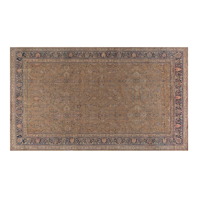 Vintage Persian Tabriz Handmade Wool Rug For Sale