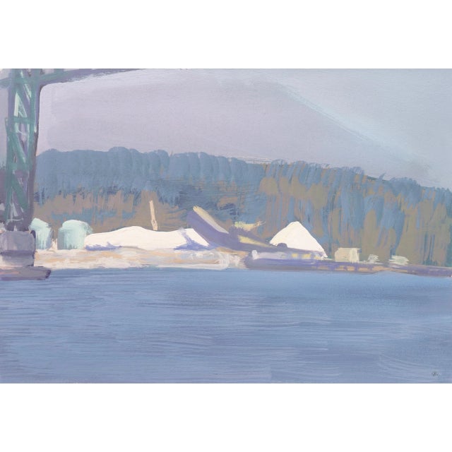 Blue 'Industrial Landscape in Blue, California' by Stewart Kelly, 1990; Marin Society of Artists, Nassau For Sale - Image 8 of 8