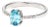 14KW Blue Zircon(0.95) & Diamond(0.05) Ring, size 7 For Sale