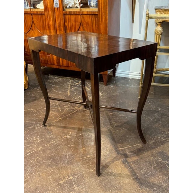 Modern Mid-Century Karl Springer Mahogany and Macassar Wood Side Table For Sale - Image 3 of 6