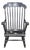 Late 20th Century Share Black Hitchcock Style Windsor Arm Rocking Chair Harvest Stencil Gold Accents For Sale