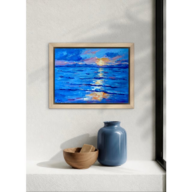 Maui Sunset Impressionist Oil Painting Seascape For Sale - Image 9 of 9
