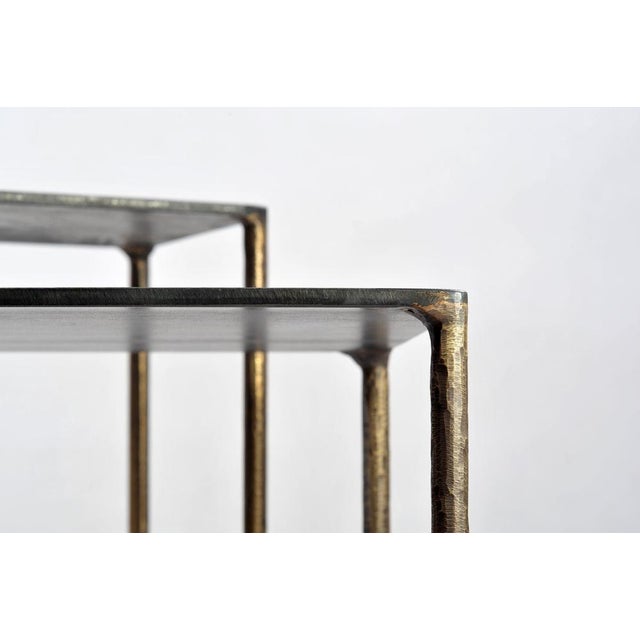 Gold Brass Side Table by Lukasz Friedrich For Sale - Image 8 of 17