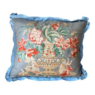 Antique Chinoiserie Fabric Pillow For Sale