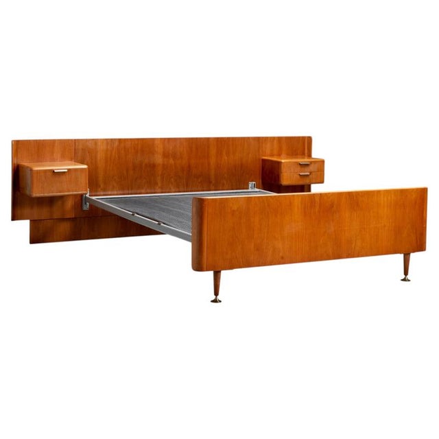 Northern European Modern Double Bed with Integrated Floating Nightstands, 1950s For Sale - Image 13 of 13