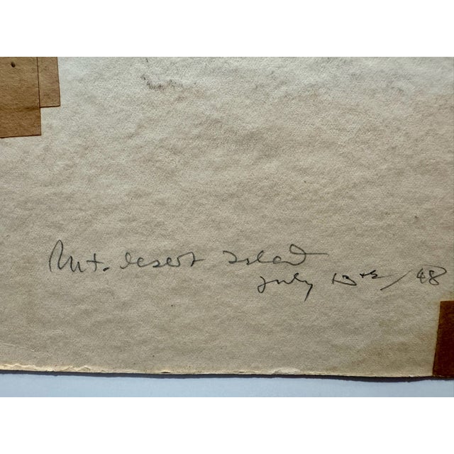 Henry Emil Salloch Original Watercolor on Paper Mt. Desert Island, 1948. For Sale In Atlanta - Image 6 of 8