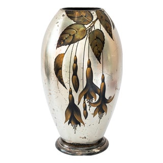 Large Art Deco Silvered Ikora Vase from WMF, Germany, 1930s For Sale